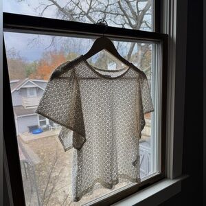 Madewell Textured Cream Knit Top